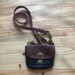 Fossil Brown and Black Over The Shoulder Small Purse